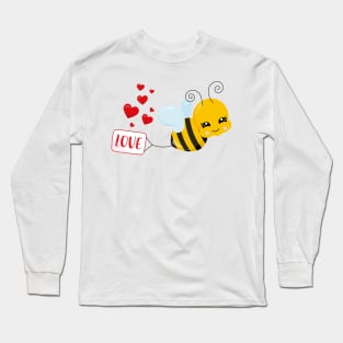 Cute Bee Valentine's day Design Long Sleeve T-Shirt